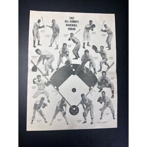 1957 All-County Baseball Squad Westchester NY Original Newspaper Photo Page Vtg